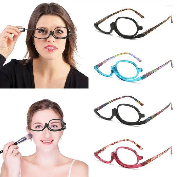 Sonnenbrille 1.50- 4.0 Diopter rotierende Make-up-Lesebrille Brillen Brillen farbenfrohe Rahmen Vergrößerung Sehversorgung Faltungsbreite Brillen Brillen