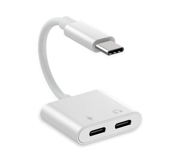 2 in 1 adattatore USB C e splitter caricabatterie 3A Carica rapida e Musica DAC Hifi 1 Tipo C Maschio a 2 Porta femmina di tipo C per Pixel Huawei7530648