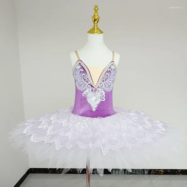 Palco usa balé roxo tutu infantil meninas adultos femininos de dança vestido profissional bailarina