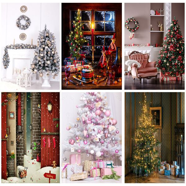 Shengyongbao Christmas Tema Fotografia Sfondo Snowman Tree Christmas Ritratto Backdrops per Photo Studio Props DHT-08