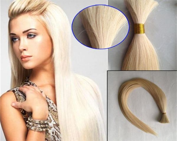 100 g di capelli umani intrecciati alla rinfusa dritta capelli brasiliani blond blond alla rinfusa 100 capelli crudi naturali44857555555