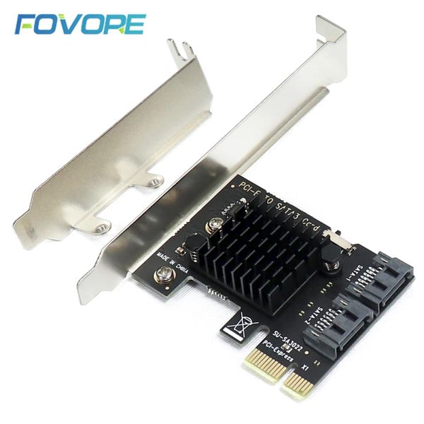 Cards SATA 3 III 3.0 para PCIE Controller 2 Portas SATA3 6 Gbps SSD PCIE PCI Express X1 Adapter Converter Expansion Card para desktop