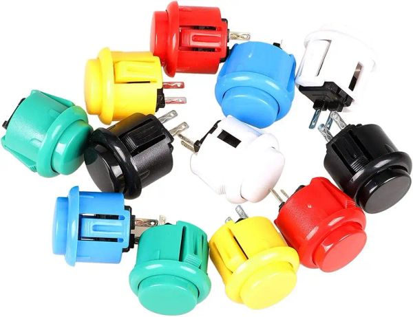 Joysticks 12x 24mm oem pulsanti arcade switch perfetto sostituire per sanwa obdf24 pulsante a pressione fai -da -te stick pc joystick giochi