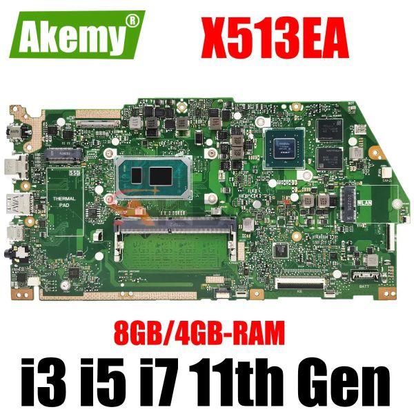Материнская плата Материнская плата X513EA X513EP R513E K513E F513E A513E X513EQ X513EAN Материнская плата ноутбука I3 I5 I7 11th Gen 8GB/4GB ОЗУ V2G Главная плата