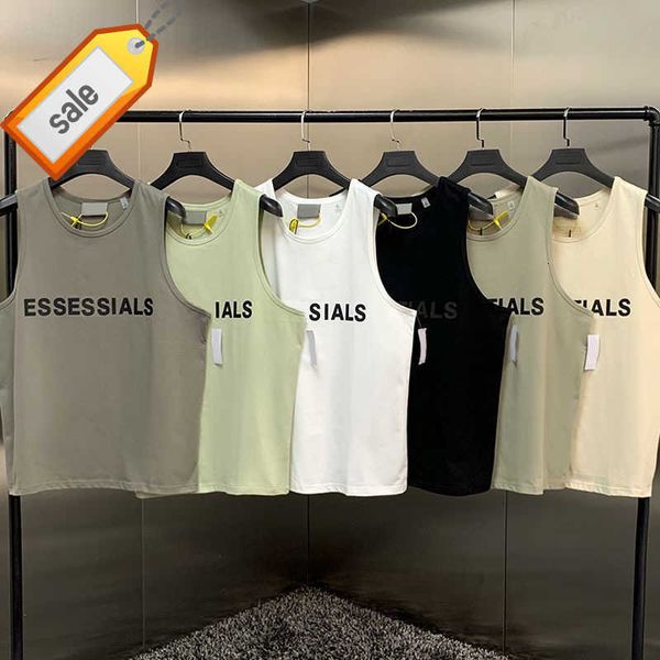 Mens T-Shirts Ess ESS Erkek Tank Top Tişört Trend Marka Üç Boyutlu Yazı Saf Pamuklu Lady Sport Rahat Gevşek Sokak Kolsuz Yelek AB Boyutu S-XL