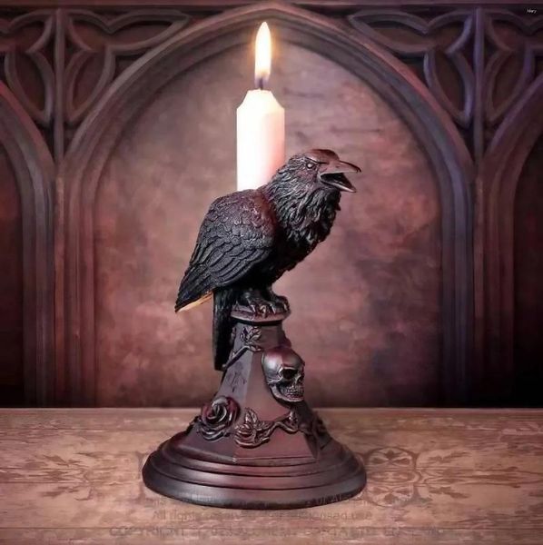 Kerzenhalter antike Kunsthandwerksdekoration Geschenk Wohnheim Dekor Halloween Gothic Candlestick Harz