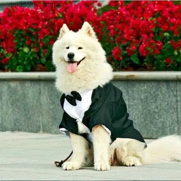 Vestuário para cães do terno de casamento garoto de roupas smoking cori bulldo someyed husky Olden Retriever panoin Pet Casat Et Dropshipshipin L49