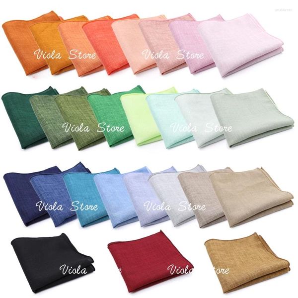 Bow Binds 27 Farben Festkörper -Taschentuch 22 cm Hanky Cotton Frauen Männer Hochzeitsfeier Täglicher Anzug Taschenquadrat Geschenk Smoking Accessoire