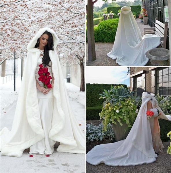 Cloak di Capo Outdoor Cloak invernale Maglo da sposa Fuce Furce Fare Wedding Jackets incappucciate per matrimoni invernali Magni da sposa abiti ospiti di nozze6919566