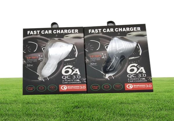 OEM dua 2 USB Port Fast Car Charger 5V 9V 12V 31A Charging rápido para Samsung S8 S7 iPhone6 7 Plus Universal Phone3714259