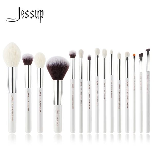 Kit jessup pennelli per trucco professionale set beauty make utens utensili basamento polvere naturalalsintetico peli naturali kit