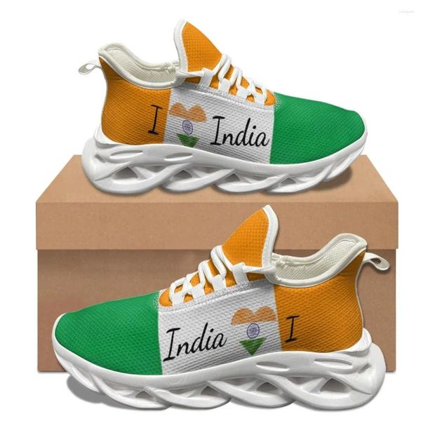 Sapatos casuais 2024 I Love India Design tênis feminina Lace confortável Up Anti-Slip Walking Outdoor Casal Fashion Summer