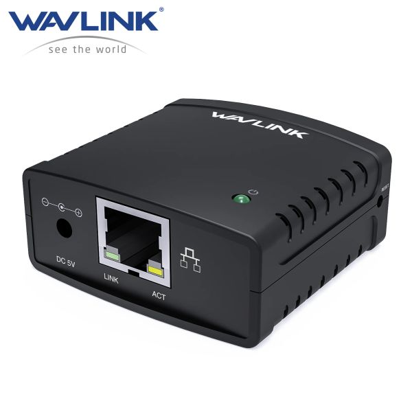 Hubs wavlink wavlink USB 2.0 LRP Print Server Condividi un LAN Ethernet Networking Stampanti Adattatore di alimentazione USB Hub 100mbps Network Print Server US