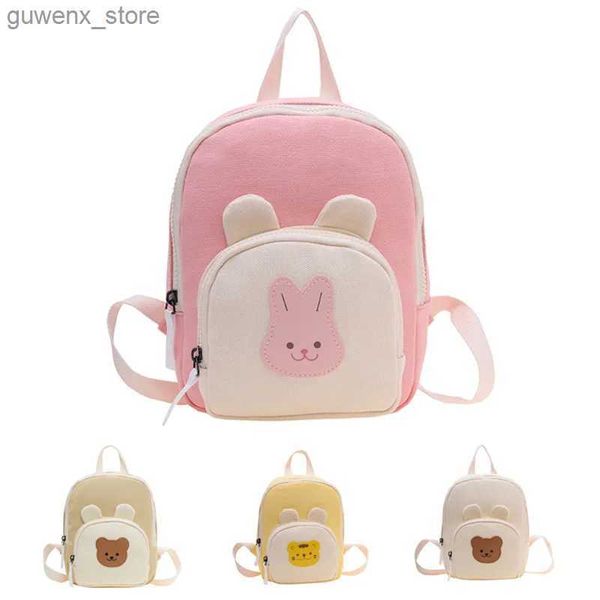 Rucksäcke süßes Mädchen Rucksack Boy Cartoon Bären Kaninchen Tiger Kindergartenbeutel Kinderbeutel koreanische Kawai Kinder Rucksack Y240411