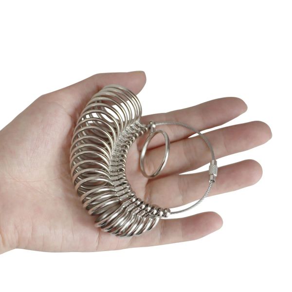 Российский металлический кольцо набор измерения инструментального кольца кольцо, оправдание, размеры пальцев, измерение украшений, размеры украшений 13-25