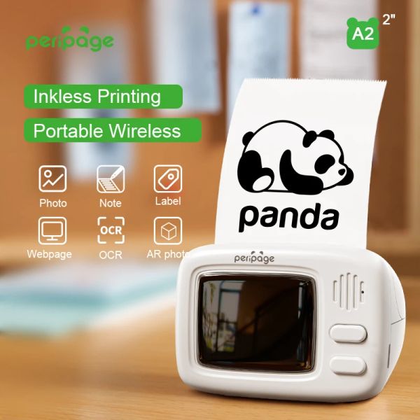 Impressoras novas Peripage InkFree HD A2 Mini 203DPI Portable Bluetooth Photo Printer