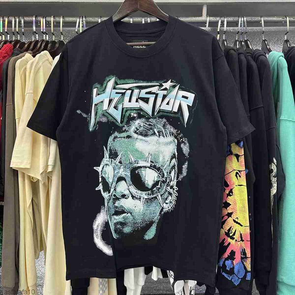 Fashion Hellstar Shirt Herren Rappe Top High American Brand Fun Lustig Comic English Brief Print LOSS LOSS Allround Hals