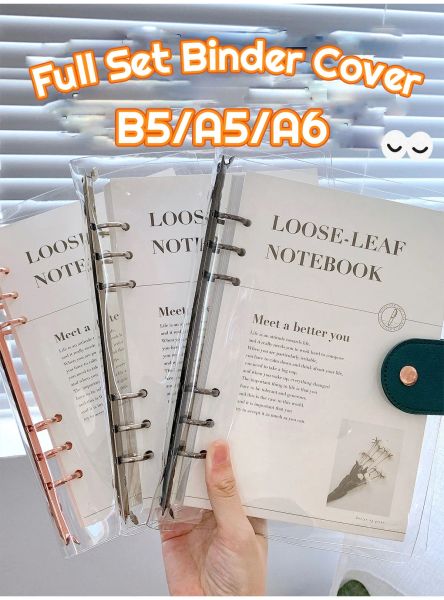 Notebooks Sharkbang Full Conjunto B5, A5, A6 Binder Notebook 90 Sheets Linha Reabastecimento de papel Diário de scrapbooking Diário LOAF LOAF PISTAÇÃO