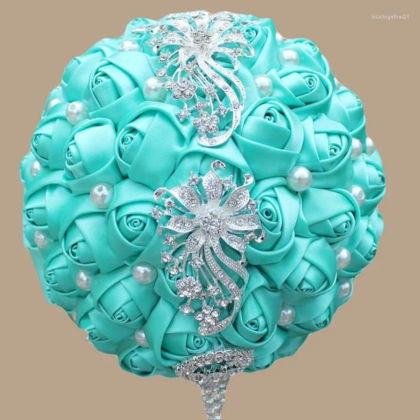 Hochzeitsblumen Brautsträuße Hand Holding Blume Sweet 15 Quinceanera Bouquet Made Accessoires W229