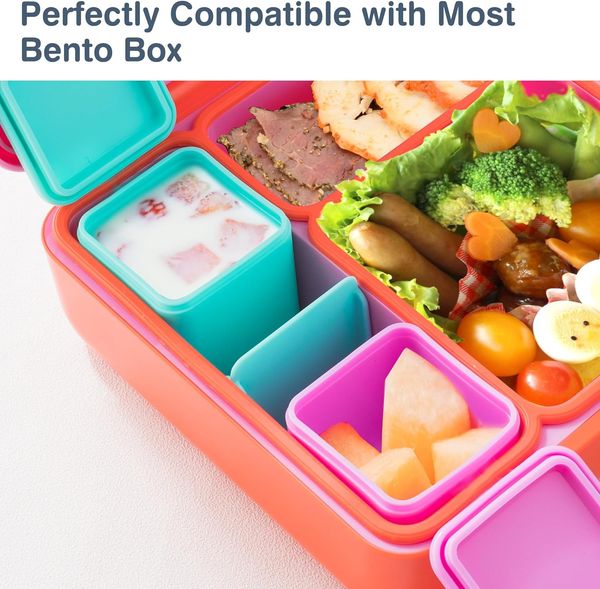 Silikon -Lunchschachtel für Kindersauce Behälter mit Deckel Lunchbox kleines Zubehör Eiswürfel Schimmel wiederverwendbare Bento Box