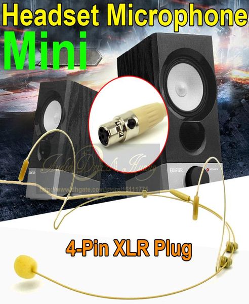 Cor da pele Mini XLR TA4F 4 PIN do conector Plug de cabeçote de cabeceamento