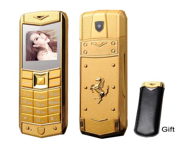 Freigeschaltete Super Luxury Mobiltelefone für Mann Frauen Dual SIM -Karte MP3 -Kamera Metall Rahmen Edelstahl Handy Case3739125