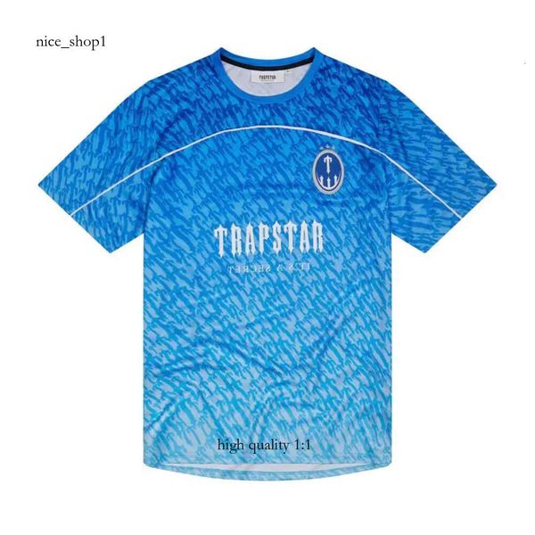 T-shirt maschile Limited New Trapstar London T-shirt maschile manica corta camicia blu unisex per uomo Fashion harajuku top tops maschio magliette y2k g230307 785