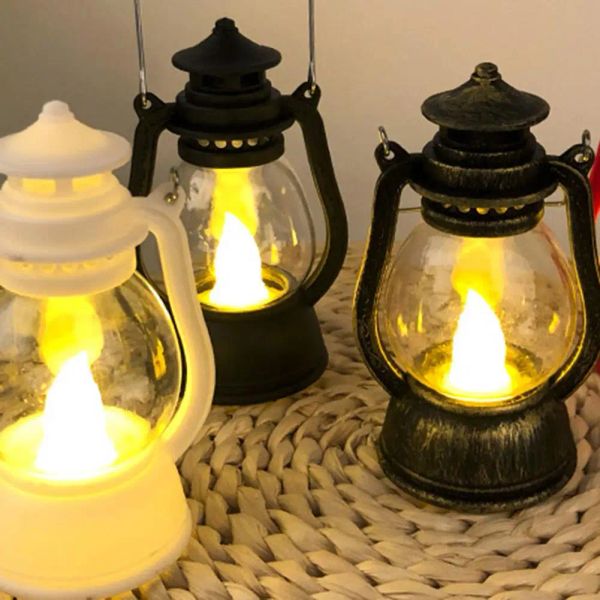 Retro elektronik LED mum lambası Vintage Cadılar Bayramı Asma Led Mum Işık Işık Işık Doğum Günü Otel Düğün Ev Dekorasyon