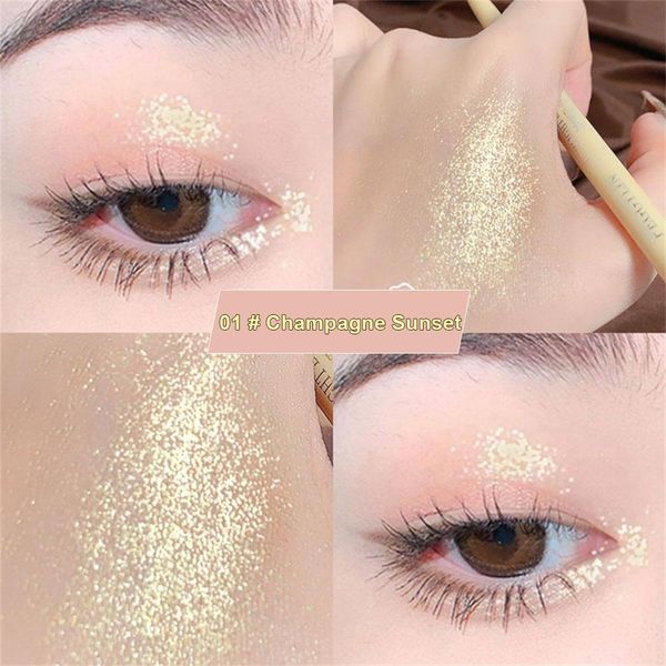 Diamond Glitter Lidschatten Liner Bleistift Augen Make -up Highlighter wasserdichte matte rosa Seidenraupe Champagner Gold Eyeliner Pen