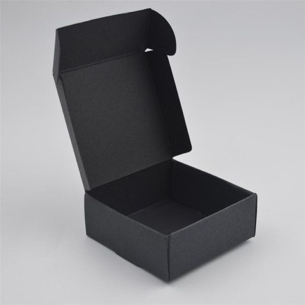 50 pezzi Black Wrapcraft Kraft Paper Packaging Box Fette Wedding Piccola confezione per pacchetti di gioielli da regalo per confezionamento per sapone fatto a mano 210402259S