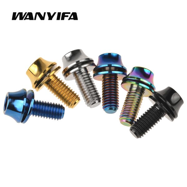 Wanyifa 2pcs Titanschrauben M5x12mm Fahrradflasche Käfigschrauben MTB Roadbike Wasserhalter Fixes Schraubenzubehör