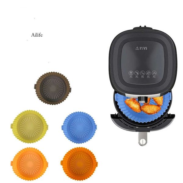 Fryer Silicon Pad Mikrowellen Backschale Pizza Grill Pan Silicone Matte wiederverwendbare Luft Frittierschiffe Pot Airfryer Zubehör S Fryer 0412