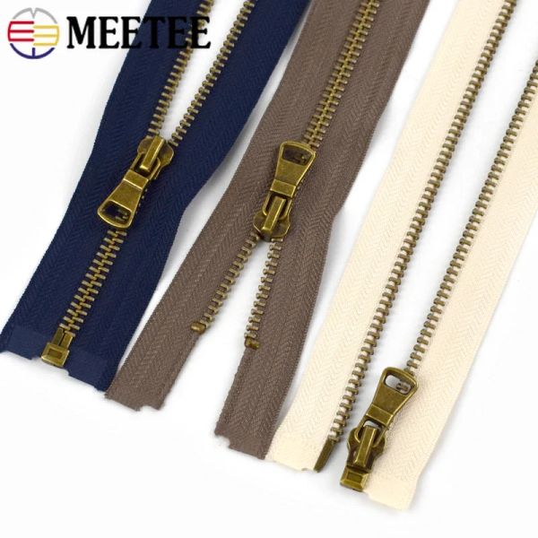 5/10pcs 5# Metall-Zipper 40/50/60/70/80 cm Open-End Reißverschluss zum Nähen Rucksack Jacke Reißverschluss Reparatur Kit DIY-Beutelzubehör Zubehör