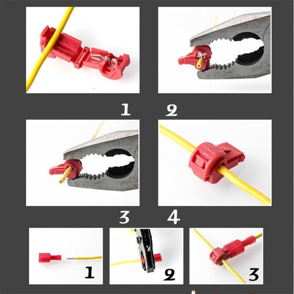 18/30PCS T-TAP Conector Conector de cabo elétrico rápido Terminal de arame à prova d'água de fios de travamento Snap Terminal