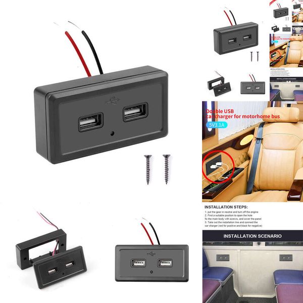 NUOVO 2024 2024 Altro Elettronica automatica Dual USB Caricatore USB Presa 4.8A 3.1A per moto Auto Truck ATV BAR RV Auto Bus 2.1A 2.4A Caricatore di mobili per auto