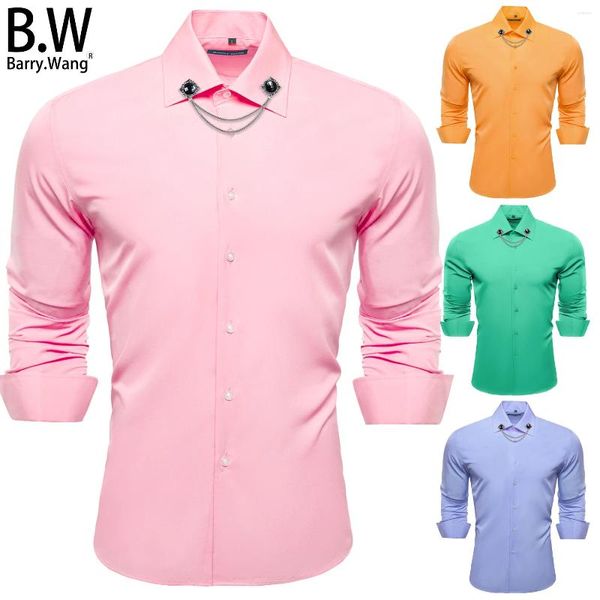 Camisas casuais masculinas seda mass