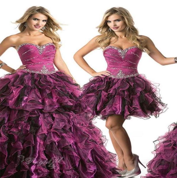 Lindo corpete de bordados com contornos com contornos de dois tons Quinceanera com Skirt8506047 destacável