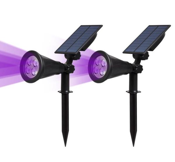 Tsunrise 2 Pack Solar Spotlight Светодиодный солнечный прожектор Solar Spotlight Outdoor Wall Light Landscape для Garden Street Purple Color2592812