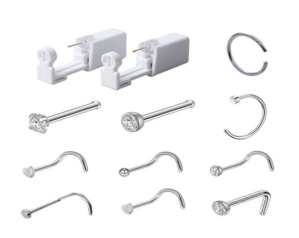 Einweg sicheres steriles Piercing -Gerät für Edelstein Nasenstollen Piercing Piercer Werkzeugmaschine Kit Ohrring Nase Bod Body Jewelry 8682629