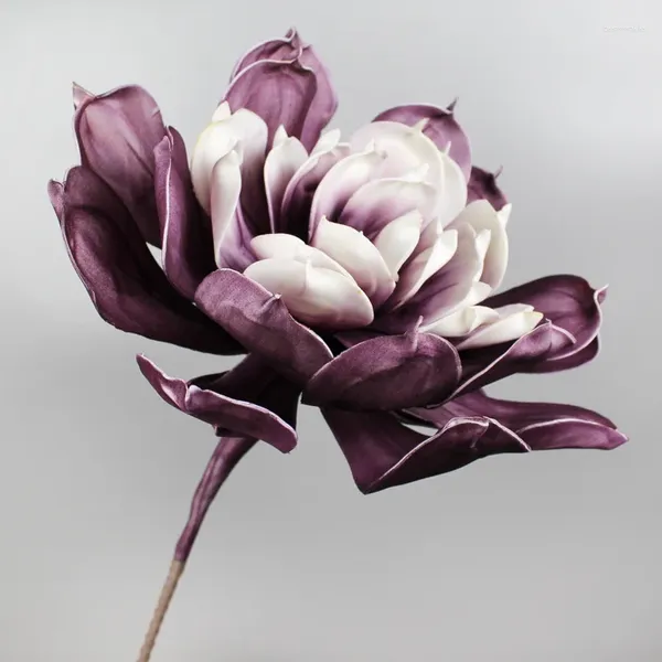 Flores decorativas Projetos Diy Casamento EL Decoração artificial Arranjo de flores Material PE Lotus