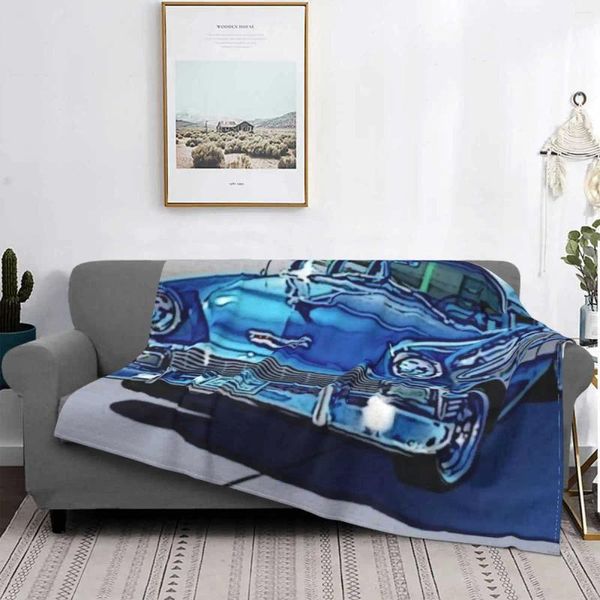 Decken klassische blaue Auto -Autos Top -Qualität bequemer Bettsofa Weiche Decke Sport klassisches Lauf Autoswagen Transportfahrzeuge Männer Männer