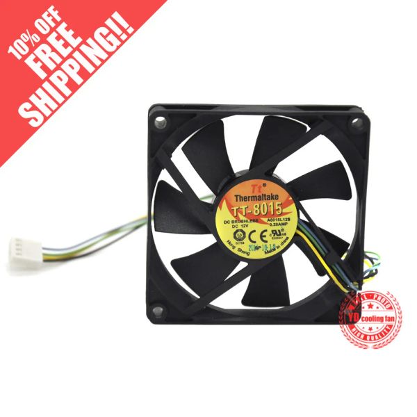 Resfriamento novo para Everflow thermaltake tt a8015l12s 8015 8cm 4pin pwm 12v 0,28a ventilador de resfriamento