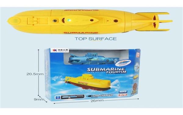 LeadingStar Mini RC Submarine Ship 6CH High Speed Radio Demote Boat Model Electric Kids Toy Y200413289Z2560820