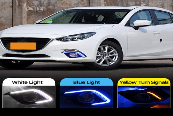2pcs Mazda için DRL 3 Mazda3 Axela 2014 2015 2016 LED DRL Gündüz Koşu Farları Gün Işığı Sis Bağları Kapağı5187061