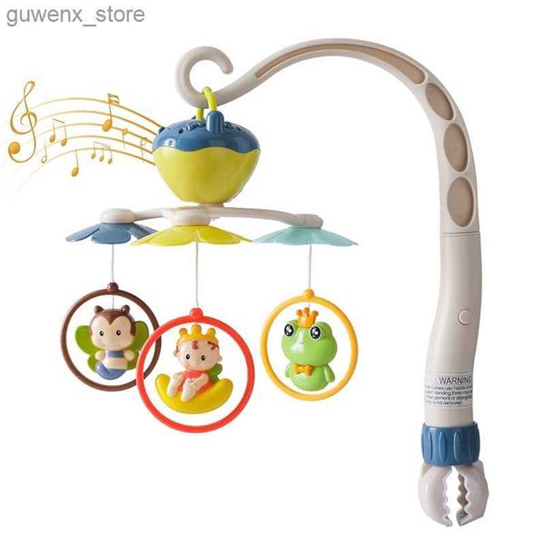 Mobiles# Baby Crib Mobile Animal Bell Rattle Toys vem com caixa de música Cama rotativa Bell Newatbn Hanging Toys Bracket Baby Gifts Y240412PVV8Y240417PVV8PV8