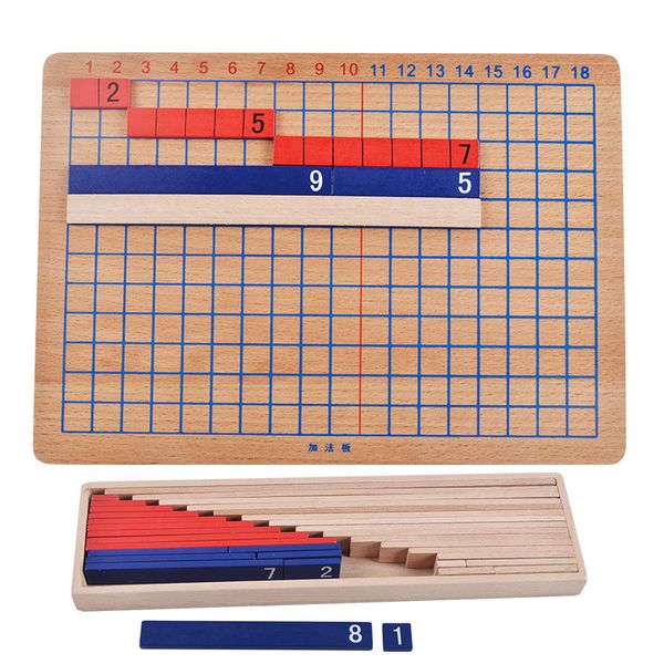 Montessori Material Math Insegnamento giocattoli educativi per bambini perle colorate in legno Aggiunta di sottrazione Giochi di matematica per bambini