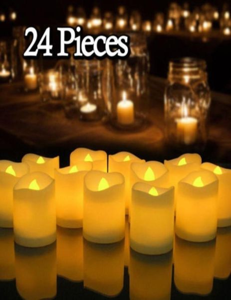 12/24 pezzi di candela a LED a LED a LED a LED a LED ALIMENTARE FLUMATURA FLUSTRO FATTURA DELLA PARTIZIONE DECORAZIONI DEL BAGNI DELLA PARTIZIONE DELLA DELLA DRIVIMENTO Y2005319302482