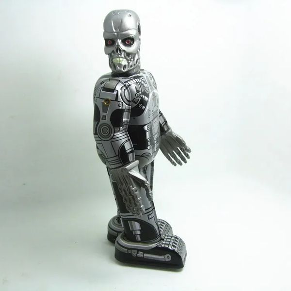 Coleção clássica engraçada RETRO RECLOWWORK EXPERCIMENTO DE METAL TIN TORNADOR ROBOT Toy Toys Toys Mecânicos Crianças Presente de Natal 240329