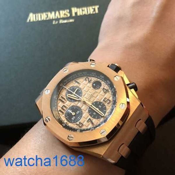 AP Armband Uhr Montre Royal Oak Offshore -Serie Herren mit 42 mm Durchmesser Präzision Stahl 18K Roségold Casual Watch 26470OR.OO.A002CR.02