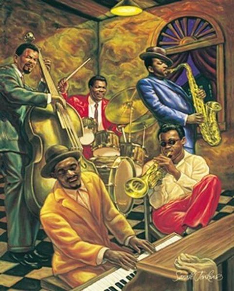 Stampa d'arte afroamericana - Poster jazz fresco per adesivi da parete decorazione per la casa dipinto arte della parete